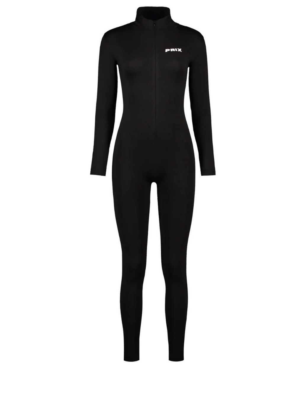 PRIX Black Long Sleeve Zip Front Jumpsuit